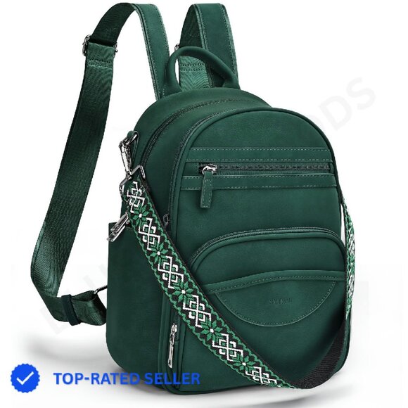 Vegan Leather Mini Backpack Purse RFID Blocking Tablet  display picture 1